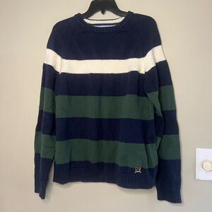 Tommy Hilfiger Striped Lambs Wool Cotton Sweater Men’s Large
